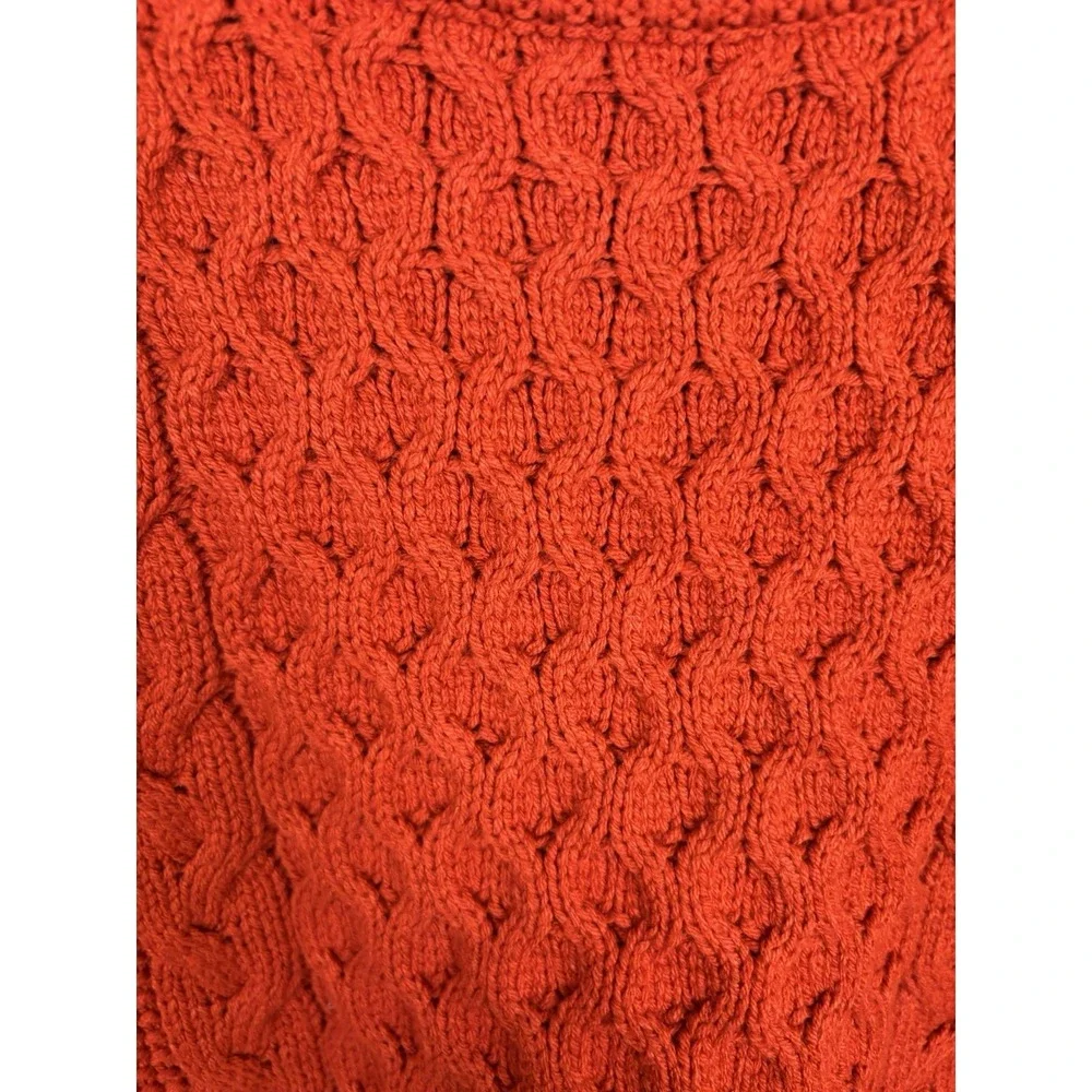 Future Collective Reese Blutstein Size Small Rust‎ Cropped Cable Knit Sweater